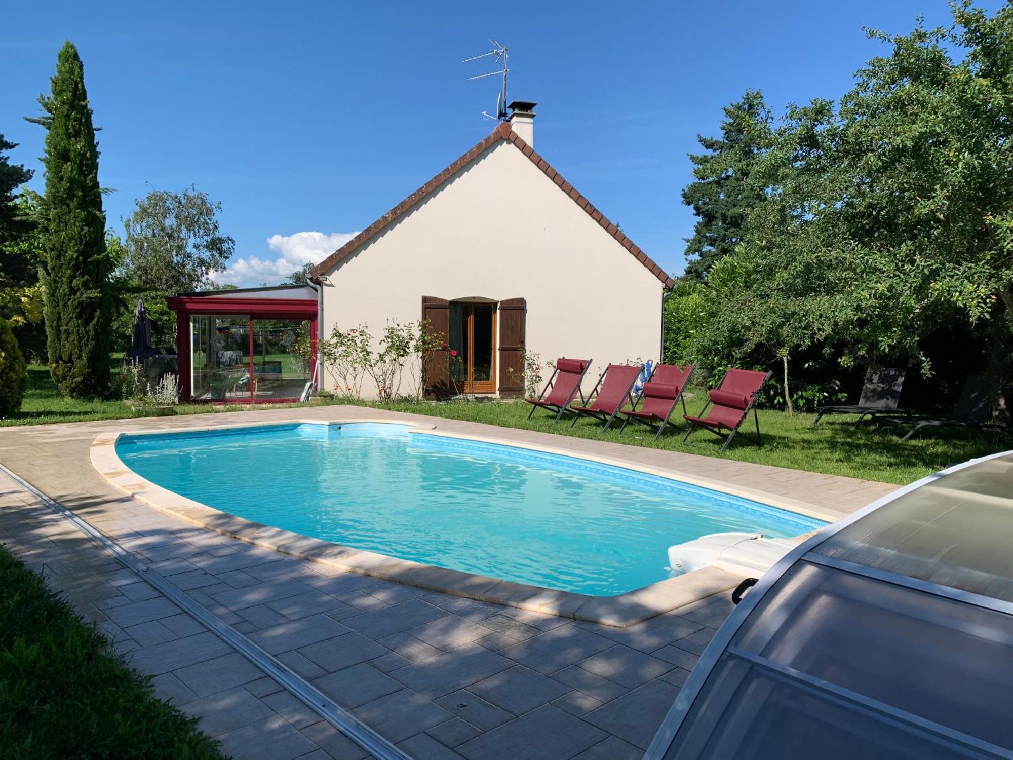 Gite 3 Etoiles Les Gourlines Avec Balneo, Veranda, Piscine Et Garage Avermes Bagian luar foto